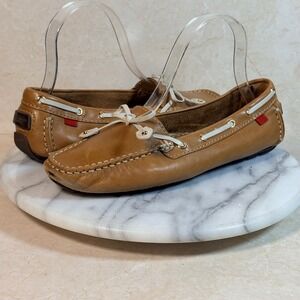 FLAWED Marc Joseph New York Cypress Hill Tan Leather Loafer Moccasins Womens 7.5